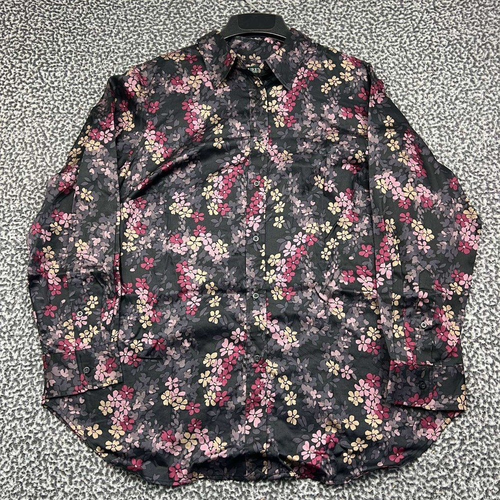 Lauren Ralph Lauren Button Up Shirt  Women 1X Floral Black Pink Long Sleeve
